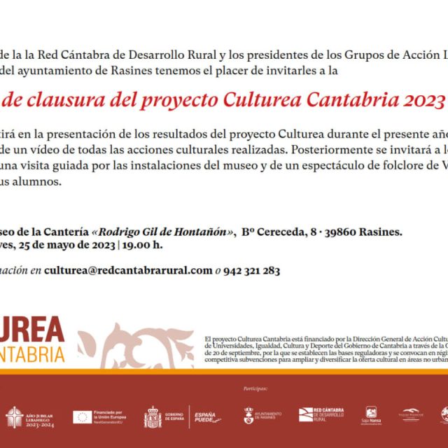 Te invitamos a la jornada de clausura del programa CULTUREA 2023